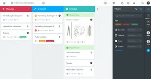 Das Hauptfeature von MeisterTask: das individualisierbare Kanban Board
