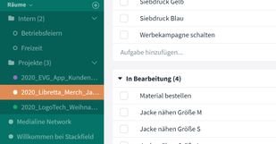 Mit den Räumen unterteilen Sie in Ihrer Organisation Themen, Abteilungen und Projekte
