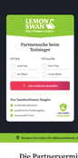 Noch vor dem Login wird deutlich, was bei LemonSwan im Fokus steht. Seriöses Dating, Sicherheit und Diskretion.