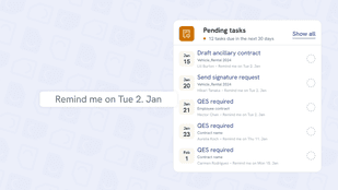 Dank automatischer Erinnerungen für alle Verträge behalten Sie mit ContractHero wichtige Termine und Fristen im Blick