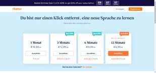 Für Ihr Babbel-Abo haben Sie die Wahl aus vier Laufzeiten, die die monatlichen Kosten bestimmen