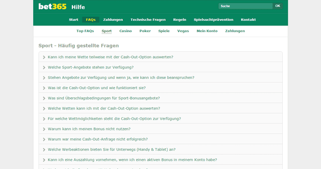 Gute Struktur in den FAQ's