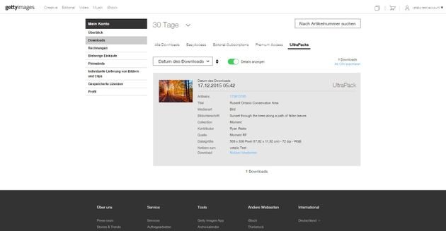 Downloadübersicht in Ihrem Account