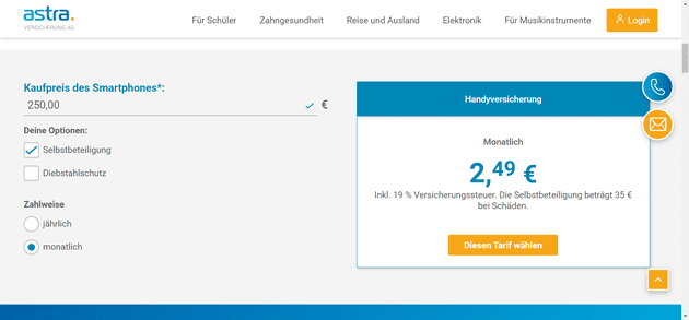 Astra Versicherung Login
