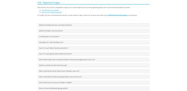 Im FAQ-Bereich finden Sie Antworten auf die häufigsten Fragen