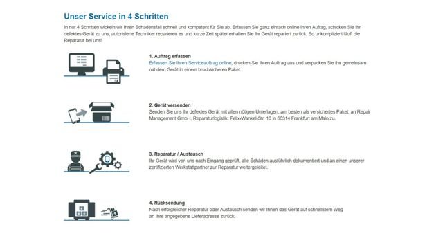 So einfach gestaltet sich die Abwicklung der Reparatur im Schadensfall