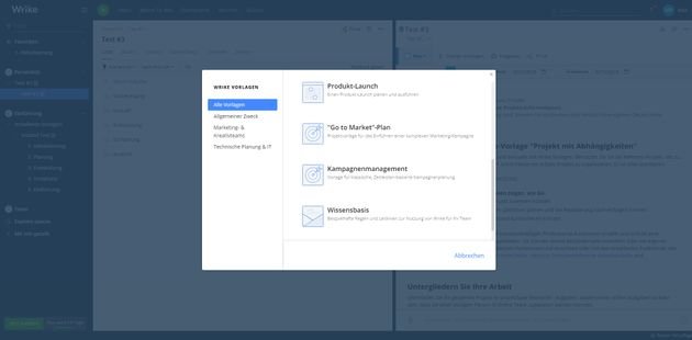 Erstellen Sie Projekte schnell und einfach aus den Wrike-Vorlagen