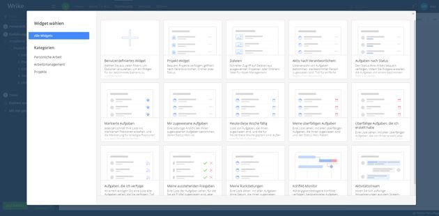Mithilfe von Widgets passen Sie Ihr persönliches Dashboard ganz flexibel an Ihre Bedürfnisse an
