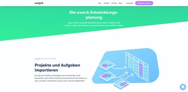 Mit der Roadmap wissen Sie immer ganz genau, woran das awork-Team gerade arbeitet und was als nächstes kommt