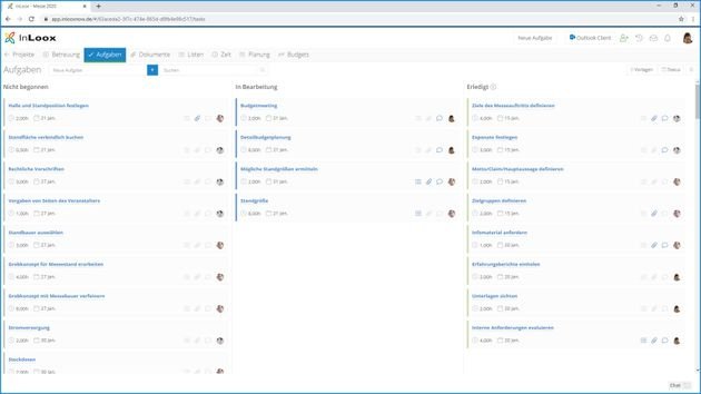 Das übersichtliche Kanban-Board hilft Ihnen dabei, Ihre Aufgaben zu verwalten und zu organisieren