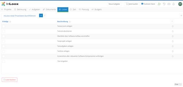 Task- und To-Do-Listen können Sie beispielsweise Ihren einzelnen Aufgaben im Projekt hinzufügen