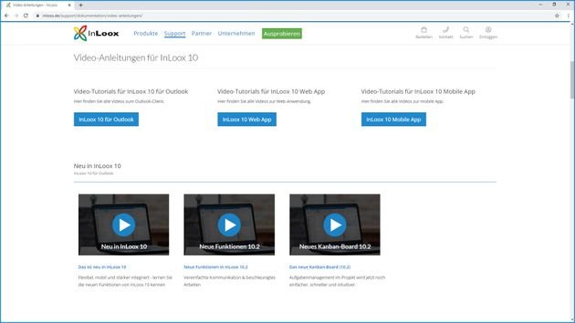 Im InLoox now! Online-Hilfscenter finden Sie Dokumentationen und nützliche Video-Tutorials