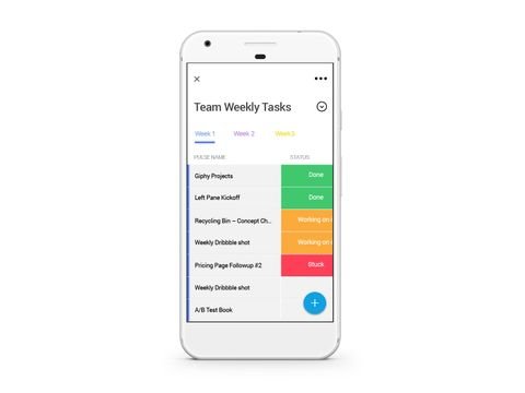 Mobile Apps von monday stehen für iOS- und Android-Geräte zur Verfügung