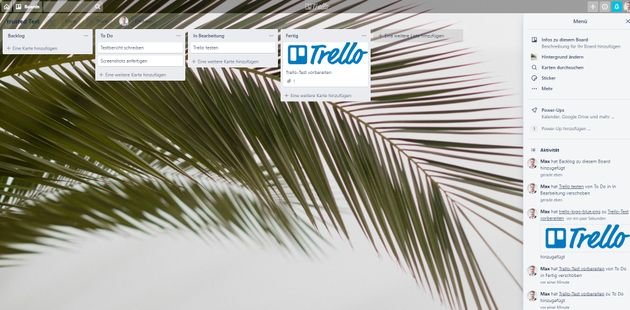 Trello basiert auf den aufgeräumten und übersichtlichen Kanban- bzw. Trello-Boards