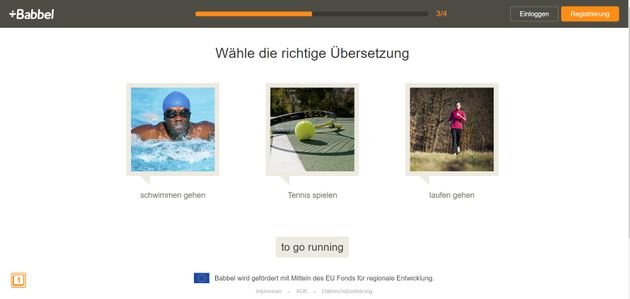 Le test d'entrée Babbel détermine dans quelle mesure vous êtes et où vos leçons doivent commencer