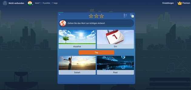 Kurze abgeschlossene Lektionen bringen Ihnen wichtige Vokabeln und Ausdrücke näher