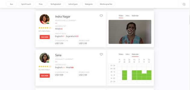 Auf italki finden Sie professionelle Sprachlehrer sowie Tandempartner für Hindi