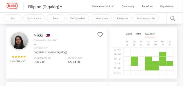 Mit dem integrierten Buchungssystem können Sie direkt Kurse bei Ihrer Lehrkraft buchen
