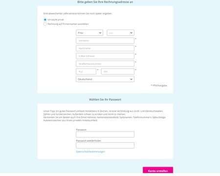 So sieht die Registrierung bei jollydays aus