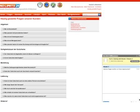 FAQs und Live Chat