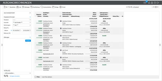 Auch Ausgangsrechnungen für Jobs lassen sich mit easyJOB mit wenig Aufwand generieren