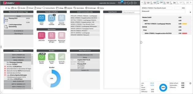 Das Time-Tracking-Tool von easyJOB hilft Ihnen dabei, geleistete Arbeitsstunden abzurechnen