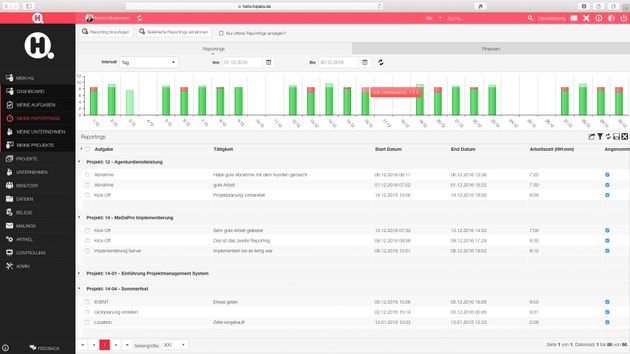 Die Zeiterfassung ist in HelloHQ in den gesamten Prozess integriert