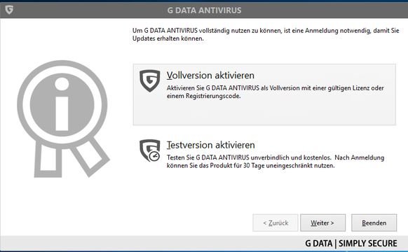 G DATA können Sie ganz einfach 30 Tage testen