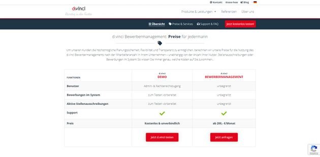 d.vinci gibt es als kostenlose Demoversion oder als Vollversion ab 200 Euro pro Monat