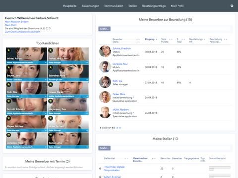 Bewerber beurteilen Sie ganz einfach - über die Weboberfläche oder per mobiler App