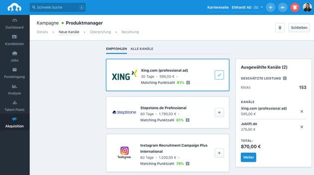 Mit Recruitee posten Sie Ihre Stellenanzeigen auf Plattformen wie XING, Stepstone und mehr