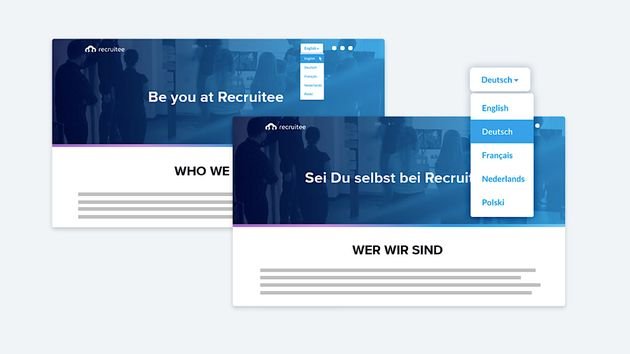 Mit Recruitee gestalten Sie mehrsprachige Karriereseiten und Formulare, um auch internationale BewerberInnen anzusprechen
