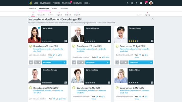 In der Bewerberdatenbank haben Sie den idealen Überblick über Ihre aktuellen Kandidaten