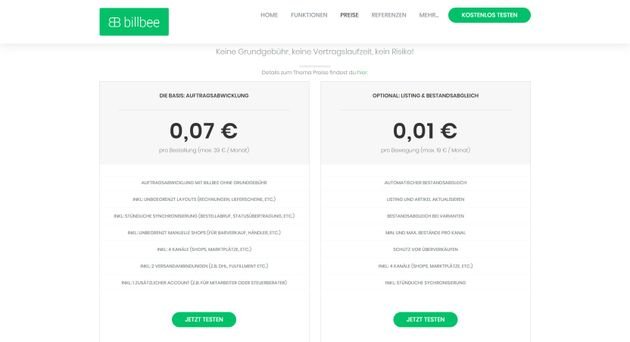 Das einzigartig flexible Preissystem von Billbee im Überblick