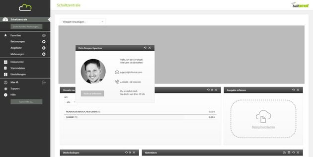 Das Dashboard ist nach Belieben anpassbar - fügen Sie einfach die gewünschten Widgets hinzu