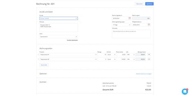 Rechnungen erstellen Sie mithilfe von Debitoor schnell und einfach