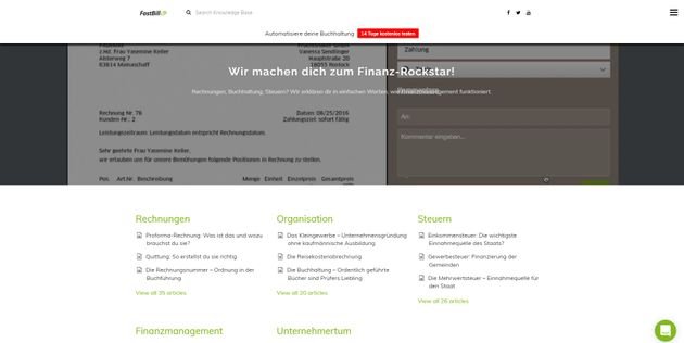 Im Finanz-Lexikon von FastBill finden Sie viele Tutorials und Antworten auf häufig gestellte Fragen