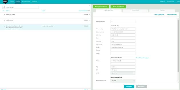 In Zervant pflegen Sie Ihre Kunden- und Produktdaten in übersichtlichen Datenbanken