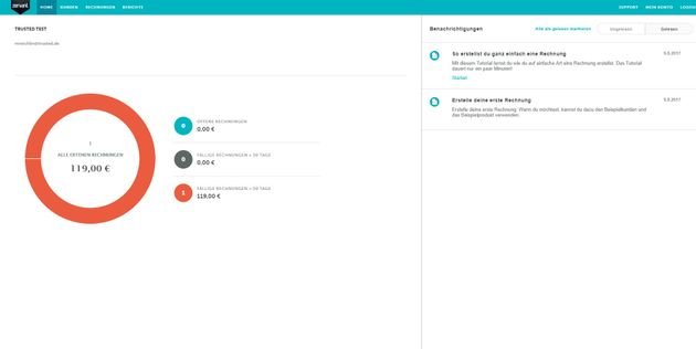 Von der Startseite aus haben Sie jederzeit Zugriff auf Benachrichtigungen und Tutorials