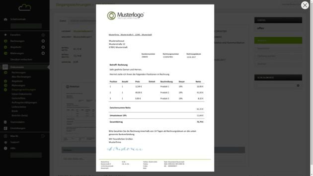 Pflegen Sie Belege einfach als PDF oder JPG ein und lassen Sie sie automatisch auslesen