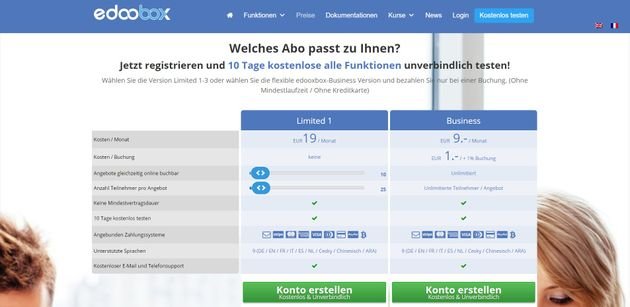 Bei edoobox haben Sie die Wahl: Mit oder ohne Transaktionsgebühren?