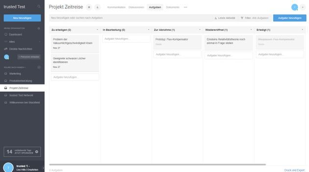 Mit übersichtlichen Kanban-Boards planen Sie Projekte und Tasks