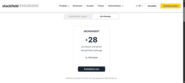 Stackfield ist auch als On-Premise-Version für das Hosting in Ihrer eigenen Server-Infrastruktur verfügbar