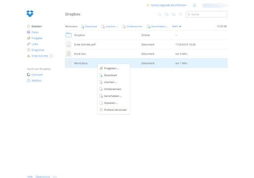 Start bei dropbox