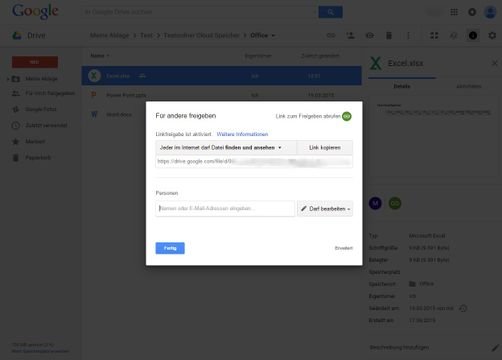 Google Drive Teilen