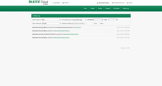 Der Activity-Log der Leitz Cloud informiert über Änderungen