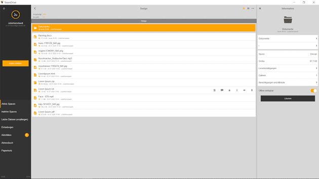 Steuere in der Desktop-App, welche Ordner mit deinem lokalen TeamDrive-Verzeichnis synchronisiert werden sollen