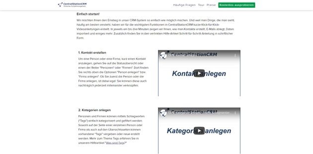 Im Online-Helpcenter von CentralStationCRM finden Sie viele nützliche Videos, Dokumentationen und Live-Webinare