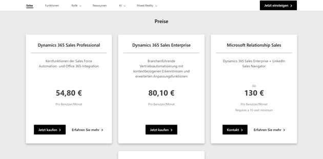 Dynamics 365 Sales gibt es in drei verschiedenen Versionen