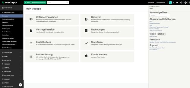 Im Hilfecenter (rechts) finden Sie den Support, den Sie benötigen in Form von FAQ, Videos oder im Live-Chat